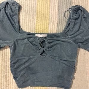 Sophie Rue blue Cropped  XL top NWOT